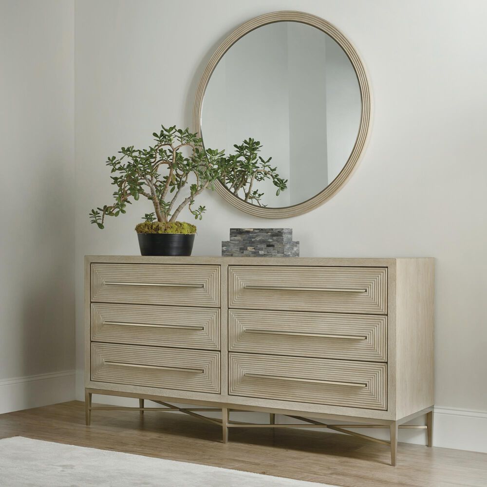 Hooker Furniture Cascade 6-Drawer Dresser in Taupe and Champagne, , large
