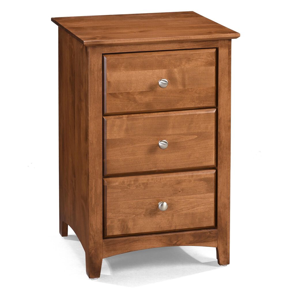Archbold Furniture Company Shaker 3-Drawer Nightstand in Tuscan Brown, , large