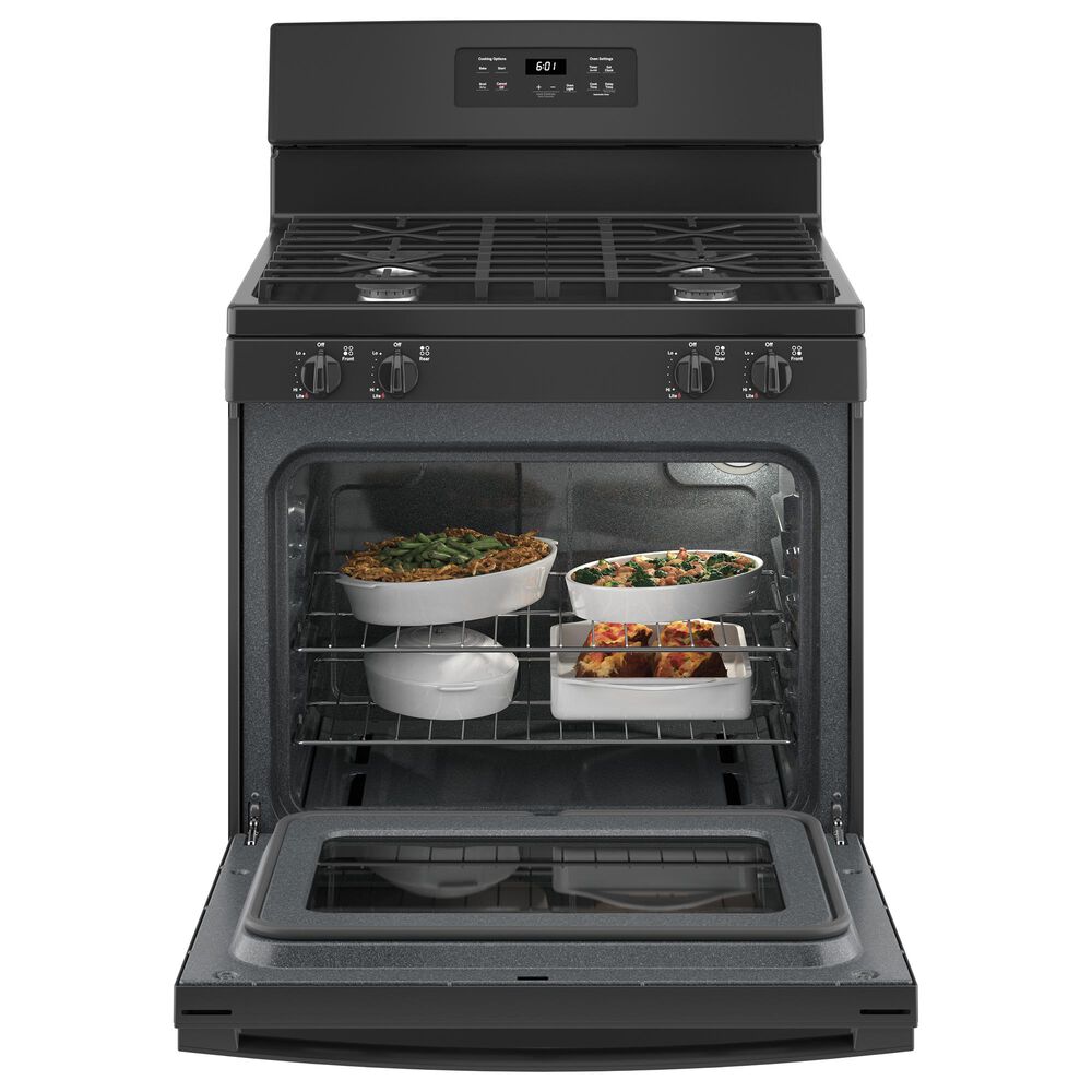 GE Appliances 30" Freestanding Gas Range with Electronic Touch Controls in Black, , large