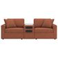 Ashley Modmax 3-Piece Stationary Loveseat with Audio Console in Spice, , large