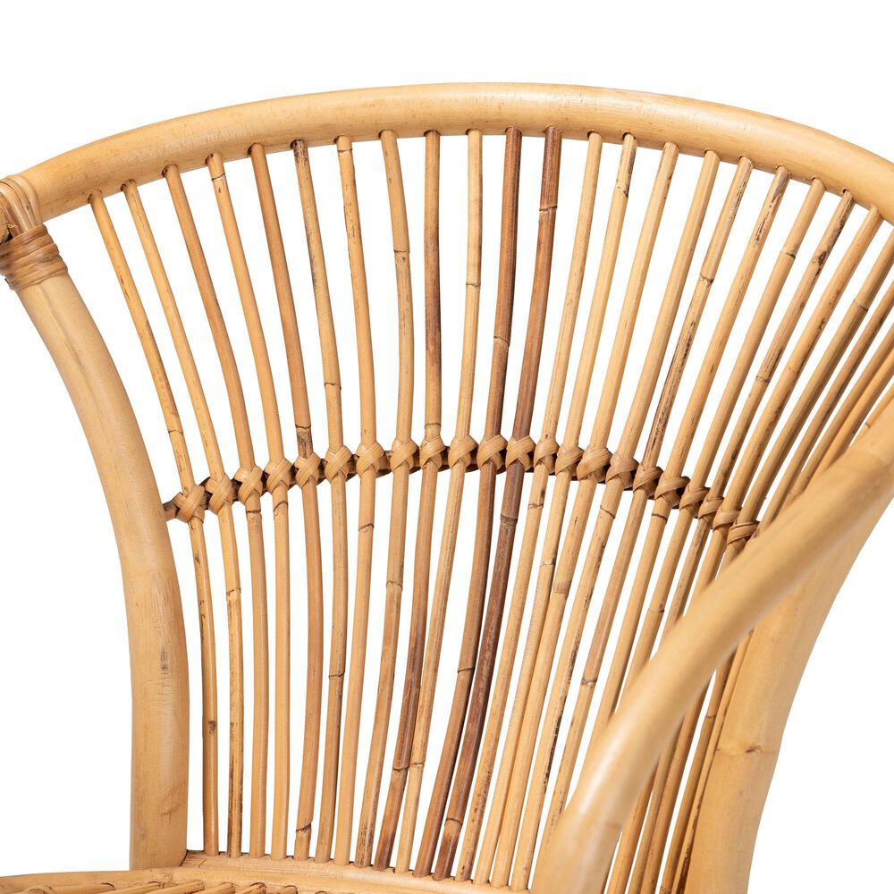 Baxton Studio Murai Arm Chair in Natural Brown, , large