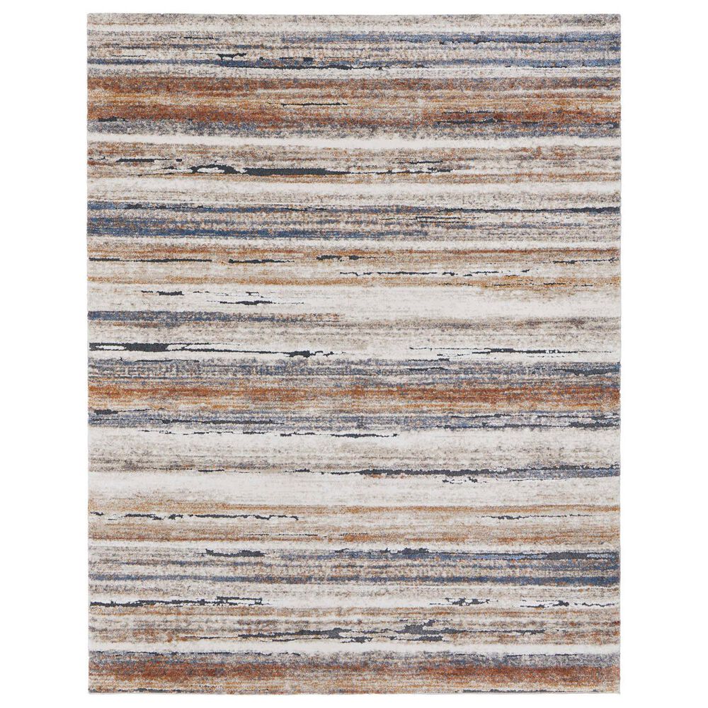 Feizy Gilmore Striped 10" x 14" Ivory and Multicolor Area Rug, , large