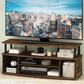 HOMLUX 47.2" Large Entertainment Center Stand for TV up to 55" in Amber Pine and Black, , large