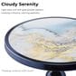Furniture of America Gleam Round End Table in Polished Blue and Ocean, , large