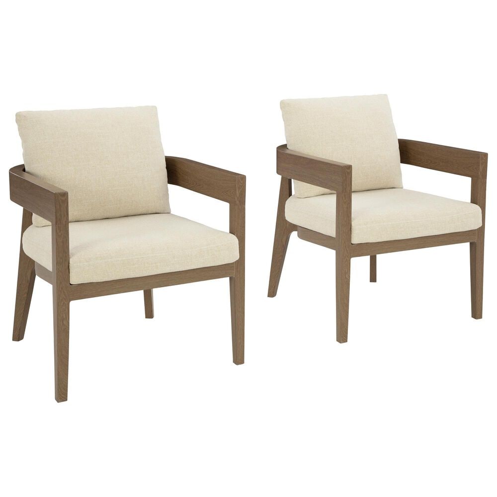 Ashley Serene Bay Patio Dining Arm Chair in White (Set of 2), , large