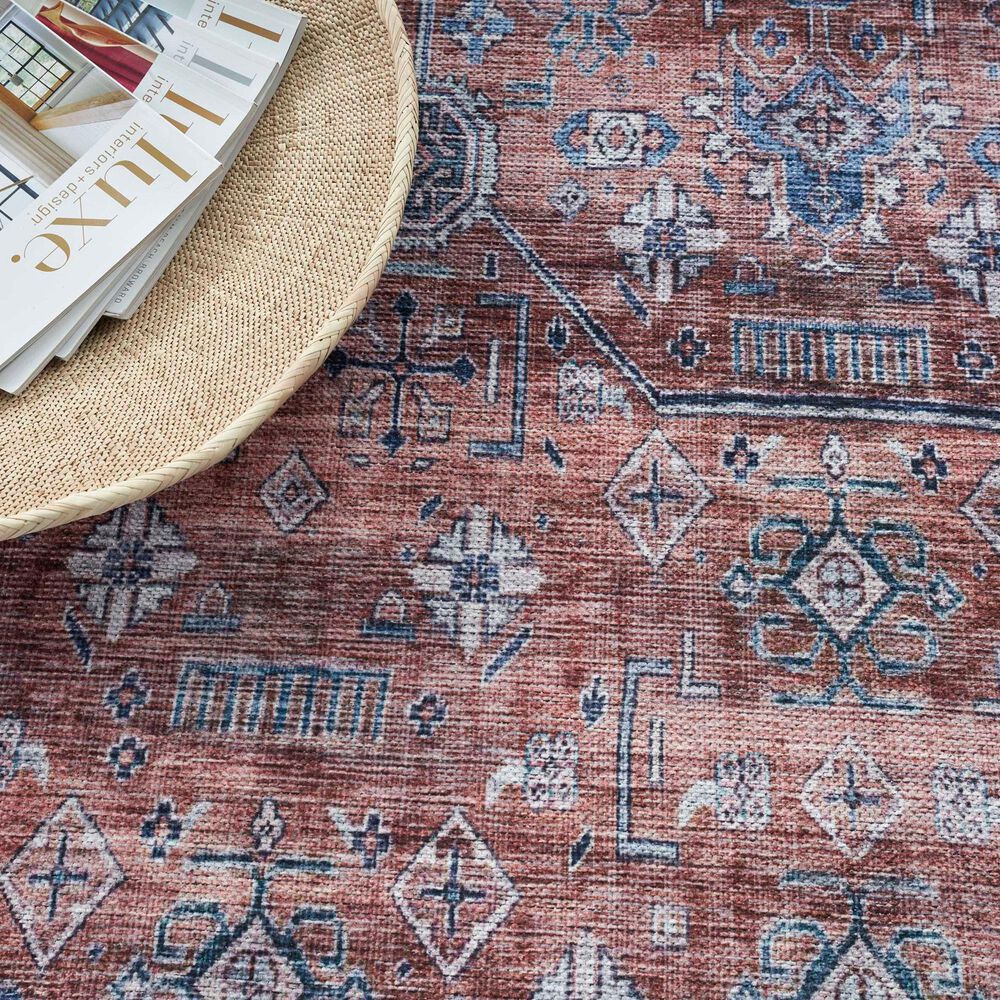 Nourison Grand Washables 4&#39; x 6&#39; Blue and Multicolor Area Rug, , large