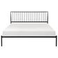 Hearth and Haven King Platform Bed with Angle Headboard in Black, , large