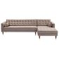 Blue River Somerset Right Sectional Sofa in Taupe Velvet and Gold, , large