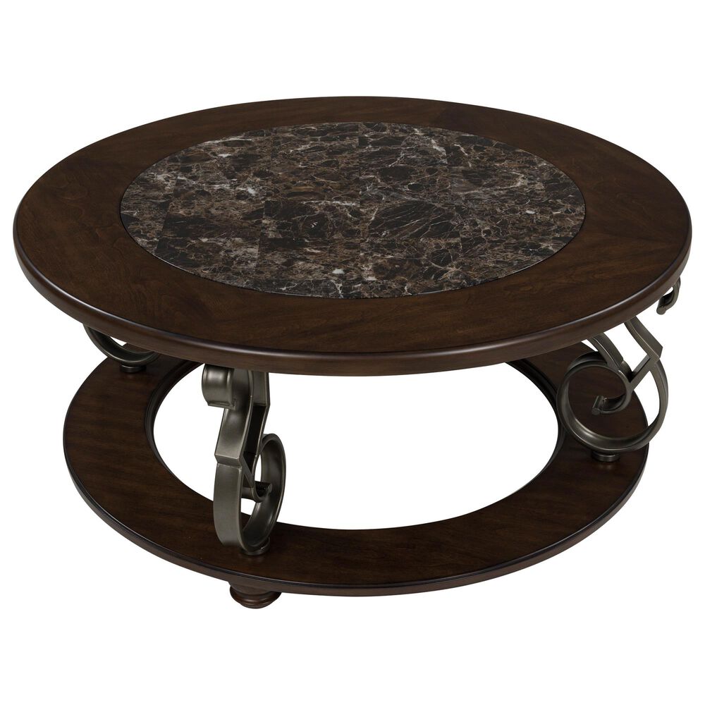 Ashley Frallyn Cocktail Table in Dark Brown and Dark Pewter, , large