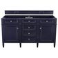 James Martin Vanities Brittany 60" Double Bathroom Vanity in Victory Blue with 3 cm Arctic Fall Solid Surface Top, , large