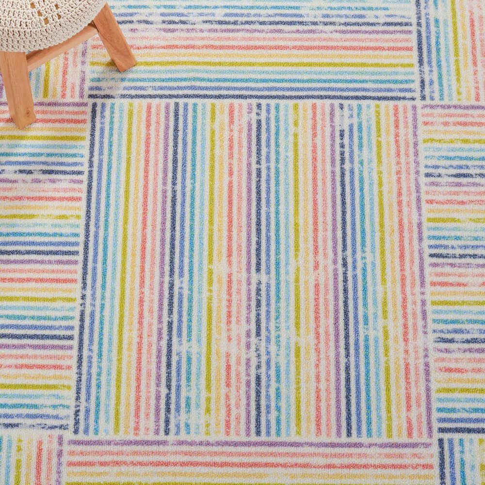 Safavieh Kids Playhouse Geometric 7'9" x 10' Ivory and Blue Rug, , large