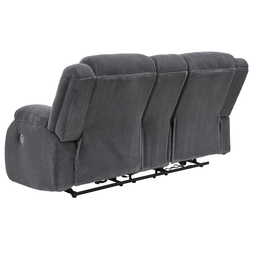 Ashley Observation Power Reclining Loveseat with Console in Steel Velvet, , large