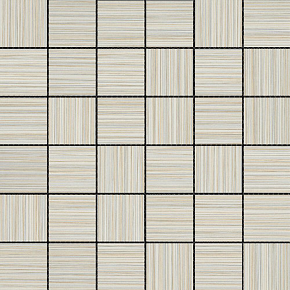 Emser Thread II Oyster 2" x 2" Square on 12" x 12" Porcelain Mosaic Sheet, , large