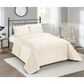 Duke Imports Virah Bella Micromink 3-Piece Full/Queen Quilt Set in Alabaster Chevron, , large
