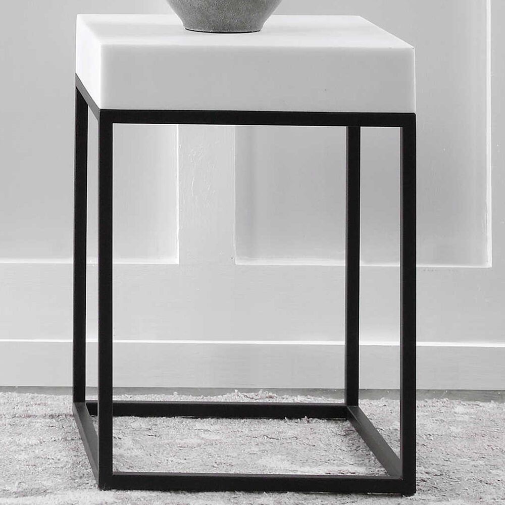 Uttermost Gambia Accent Table in White and Black, , large
