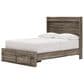 Ashley Elbrim Full Bed with Footboard Storage in Weathered Brown, , large