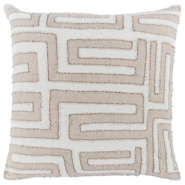 Classic Home Mateo 22" Square Throw Pillow in Natural and Ivory, , large