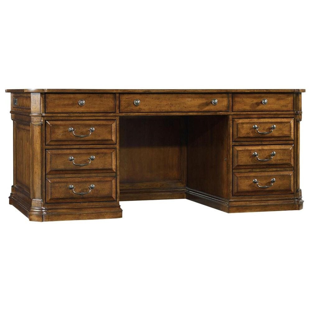 Hooker Furniture Tynecastle Executive Desk in Warm Chestnut, , large