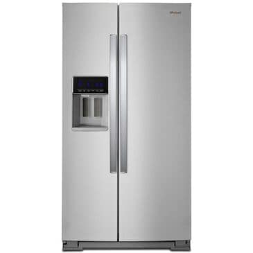 Whirlpool 21 Cu. St. 36" Wide Counter Depth Side-by-Side Refrigerator in Fingerprint Resistant Stainless Steel, , large