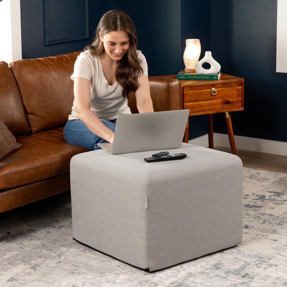 Jaxx Monroe Medium Ottoman in Shark Grey, , large