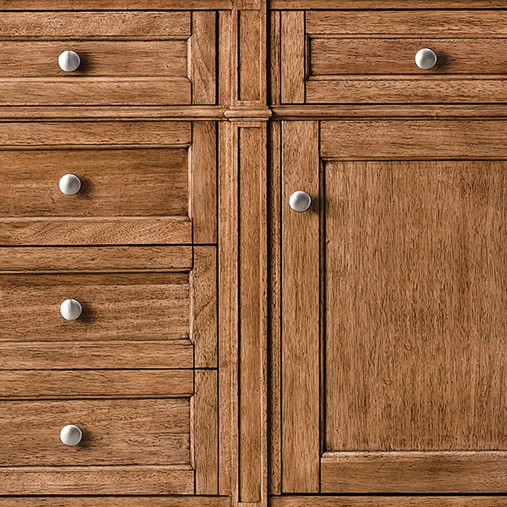 James Martin Vanities Brittany 60&quot; Single Bathroom Vanity in Saddle Brown with Single Hole 3 cm White Zeus Quartz Top and Rectangular Sink, , large