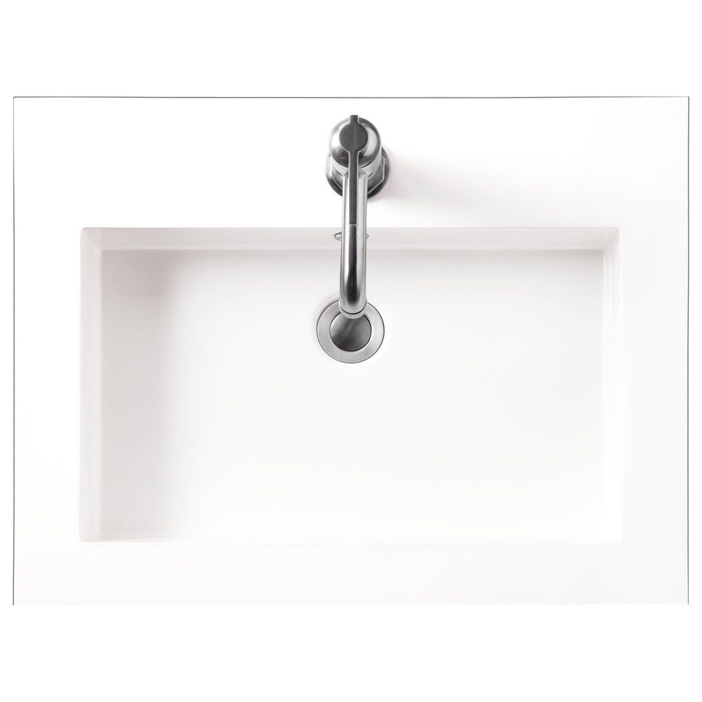 James Martin Brittania 24&quot; Single Bathroom Vanity in Glossy White with White Glossy Resin Top, , large
