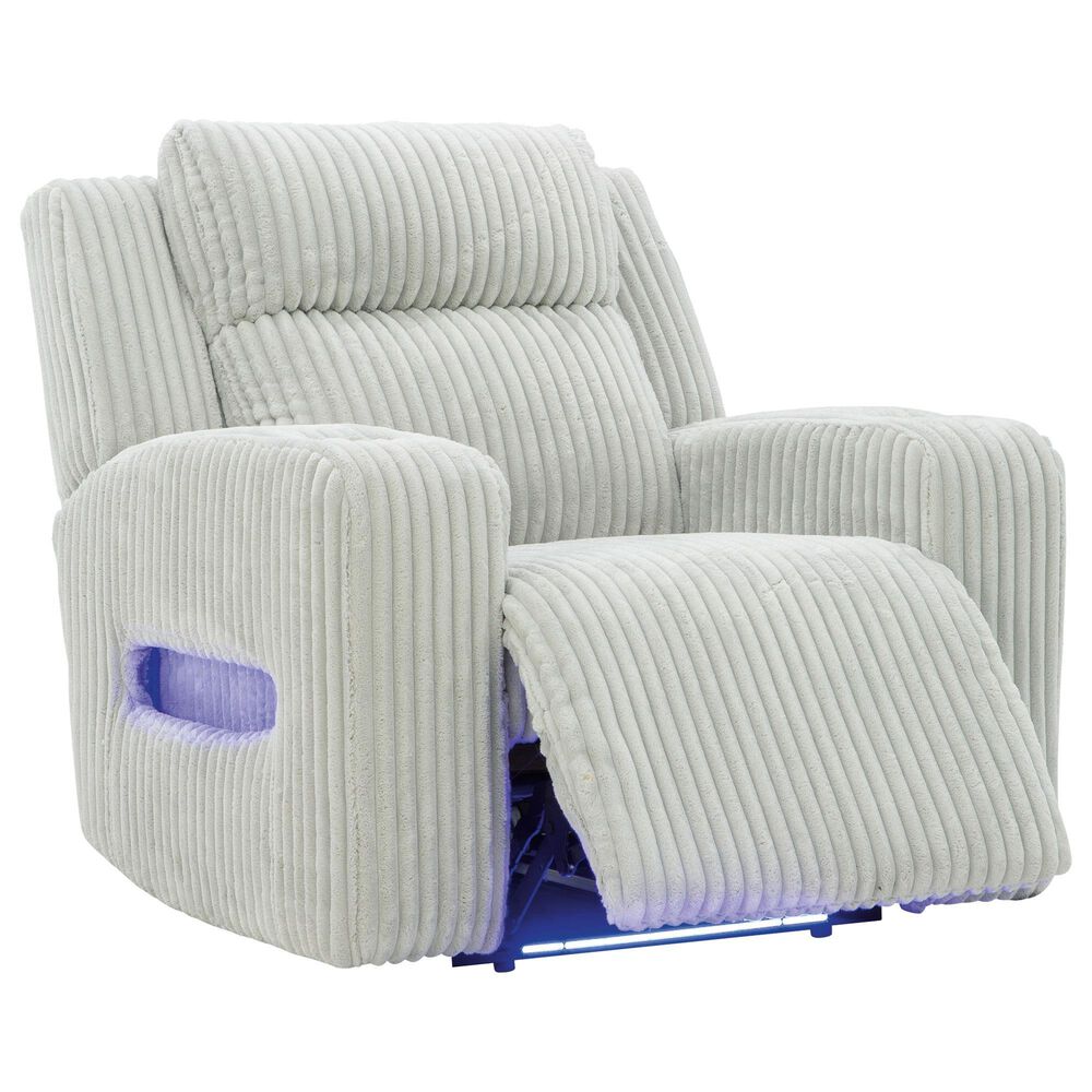Ashley Forest Lake Power Recliner with Adjustable Headrest in Alloy Velvet, , large