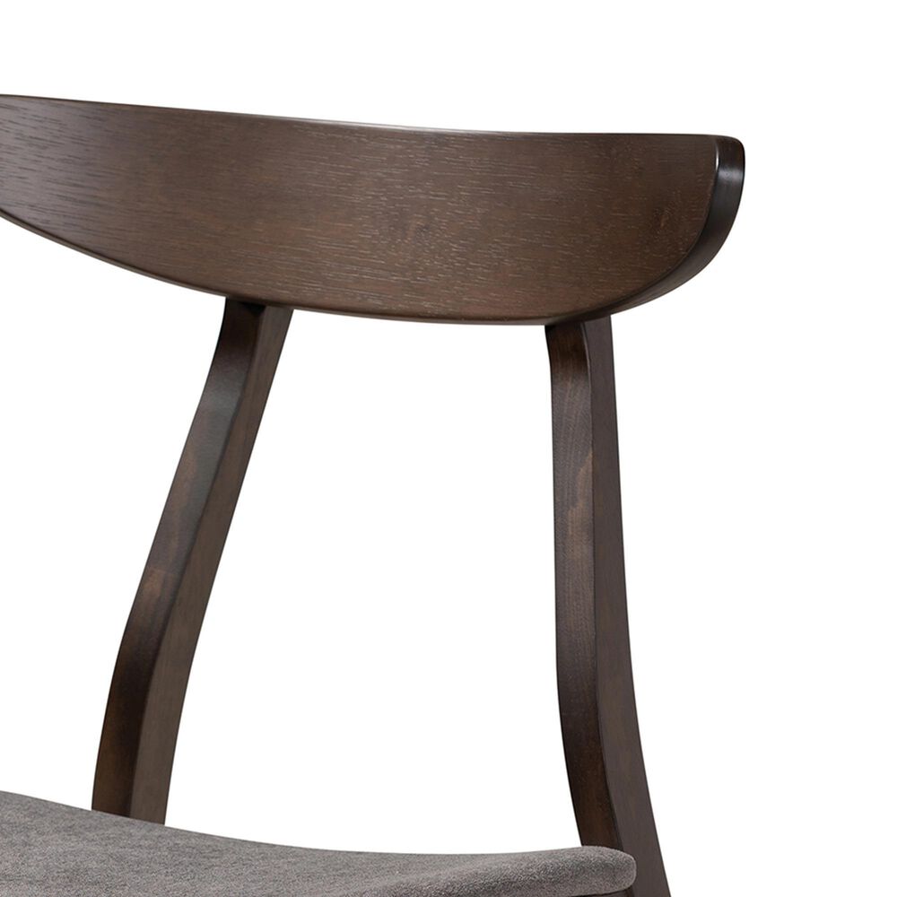 Baxton Studio Britte Side Chair with Dark Grey Cushion in Dark Oak Brown (Set of 4), , large