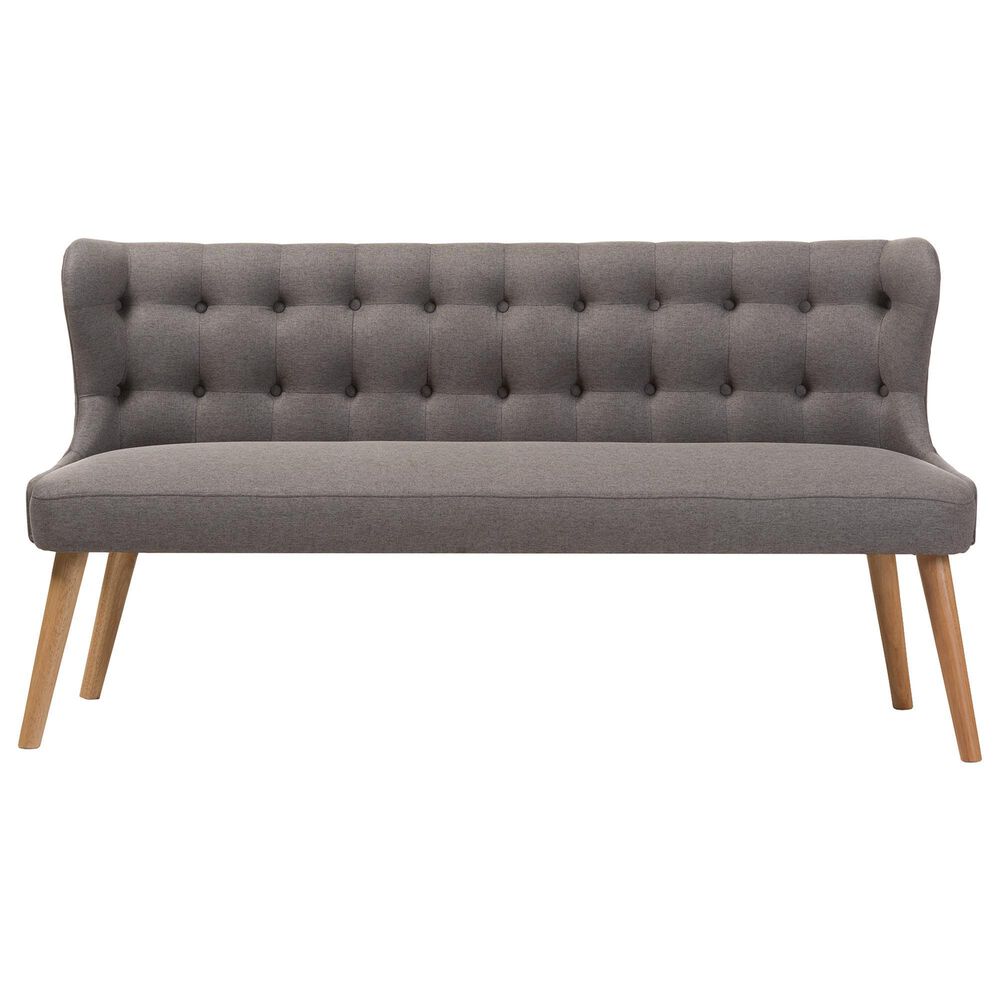 Baxton Studio Melody Stationary 3-Seater Settee Bench in Grey, , large
