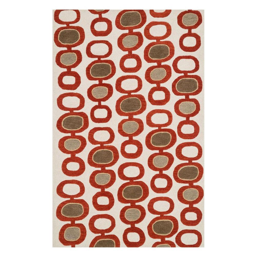 Loloi Nova NV-02 3'6" x 5'6" Ivory/Red Area Rug, , large