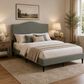 Glideaway Leighford Queen Upholstered Platform Panel Bed in Stone Mist, , large