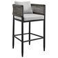 Blue River Alegria Patio Bar Stool with Gray Cushion in Black, , large