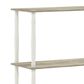 HOMLUX Turn-N-Tube 4-Tier Corner Open Storage Bookshelf in Sonoma Oak and White, , large