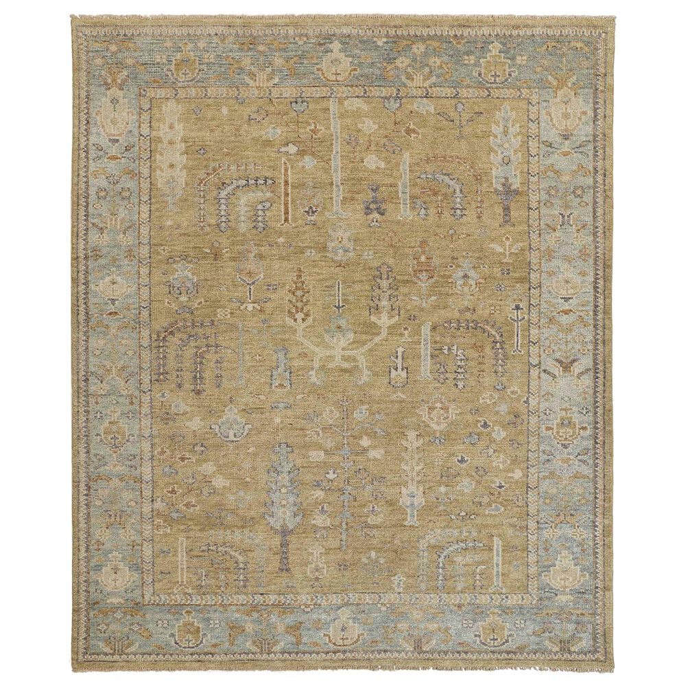 Feizy Carrington 2" x 3" Gold and Light Blue Area Rug, , large