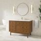 James Martin Laurent 48" Single Bathroom Vanity in Honey Oak with Single Hole 3 cm White Zeus Silestone Top and Rectangular Sink, , large
