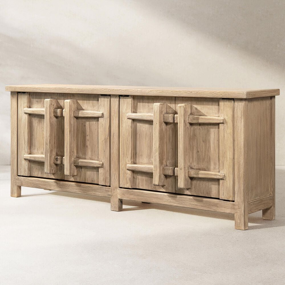Jennifer Taylor Home Rowan 91" 4-Door Sideboard in Heritage Light Natural Brown, , large