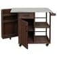 Hearth and Haven Outdoor Kitchen Island Cart with Stainless Steel Top, Towel and Spice Racks in Dark Brown, , large