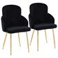 Lumisource Dahlia Dining Arm Chair with Black Velvet Cushion in Gold (Set of 2), , large