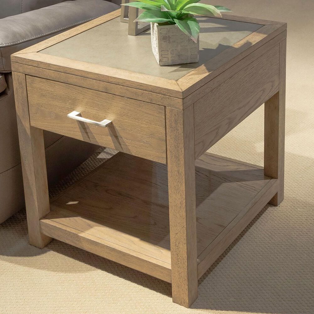 Belle Furnishings Corso End Table in Natural and Concrete, , large
