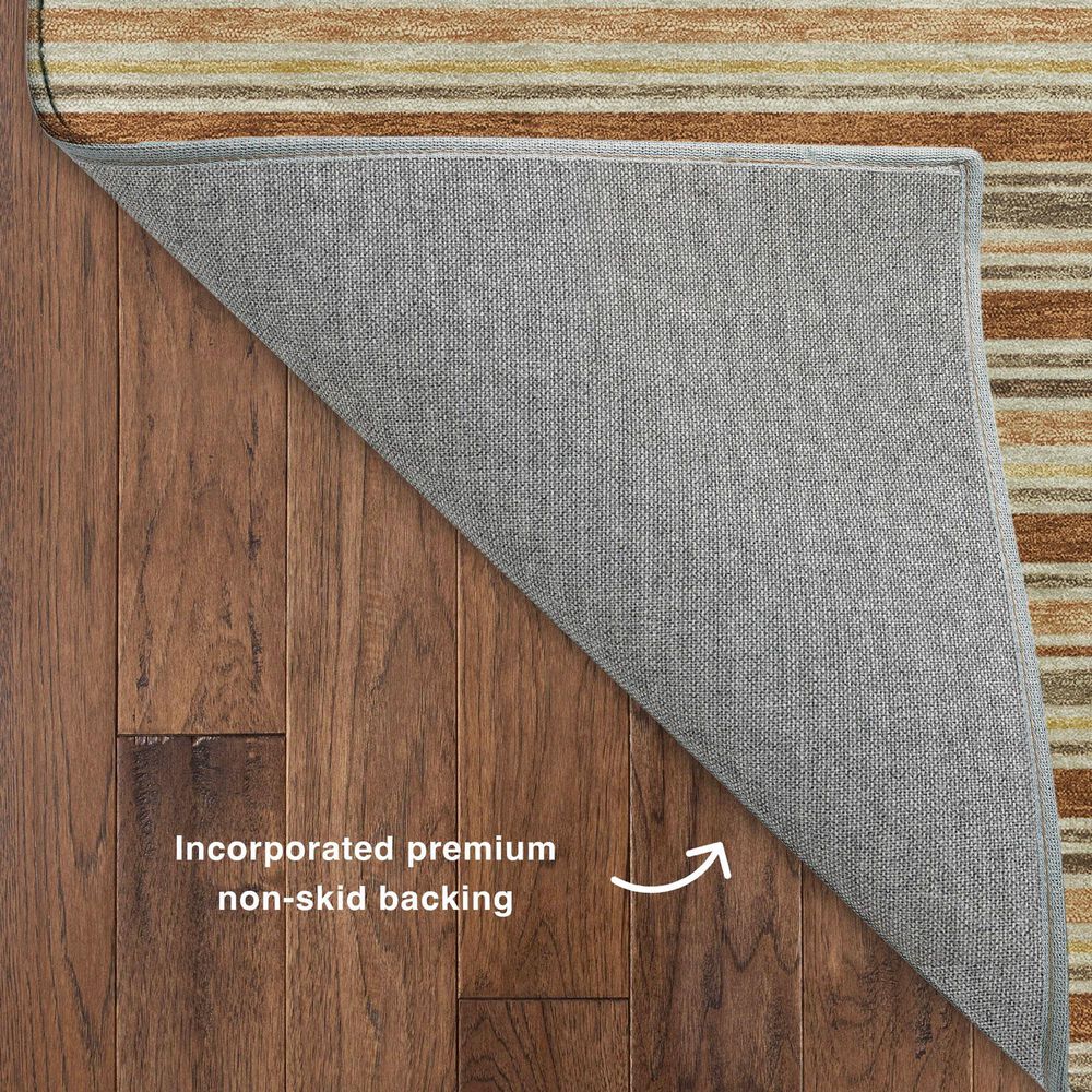 Dalyn Rug Company Soft Essentials Striped Paprika 2'3" x 7'6" Indoor/Outdoor Runner, , large