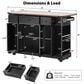 HOMLUX 53" Farmhouse Kitchen Island with Two Tempered Glass Cabinet Doors in Black, , large
