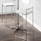 Lumisource Fuji High Back Barstool with White Velvet in Stainless Steel (Set of 2), , large