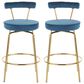Lumisource Rhonda Counter Stool in Blue/Gold (Set of 2), , large