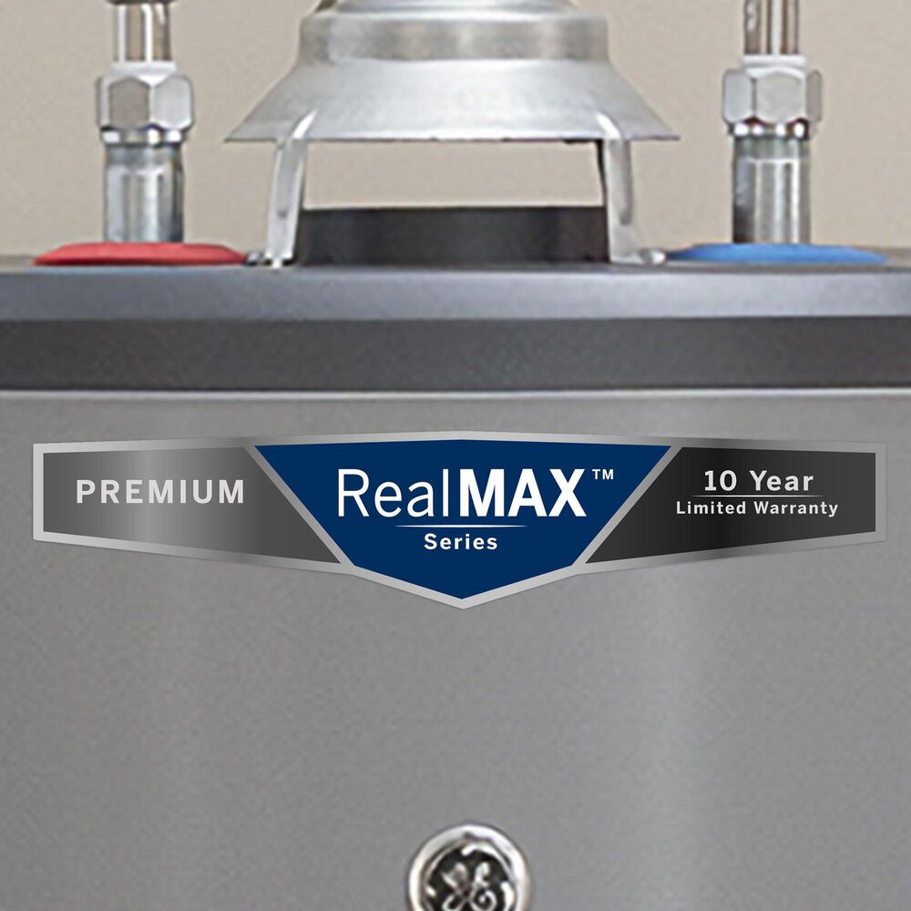 GE Appliances RealMAX Premium 50-Gallon Tall Liquid Propane Atmospheric Water Heater in Gray, , large