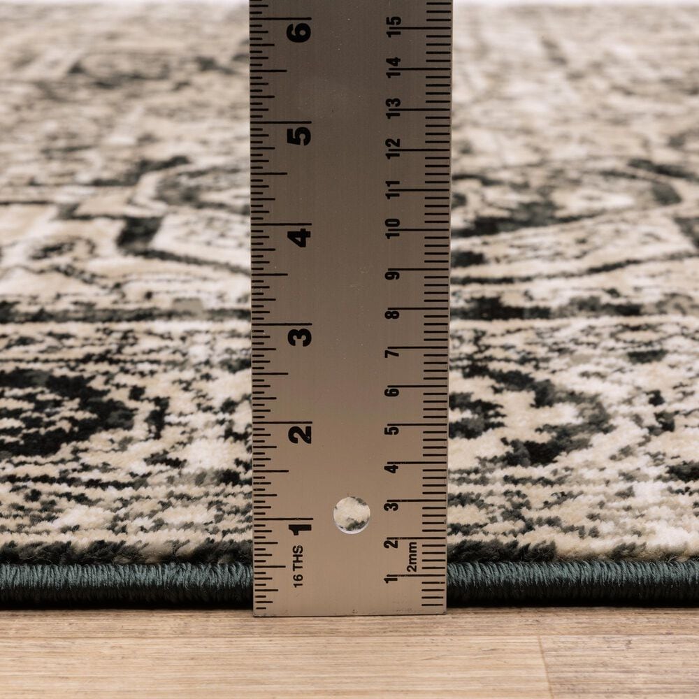 Oriental Weavers Georgia Medallion 429G0 Gray and Black 1'10" x 7'6" Runner, , large