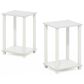 HOMLUX 2-Tier Small End Table in White (Set of 2), , large