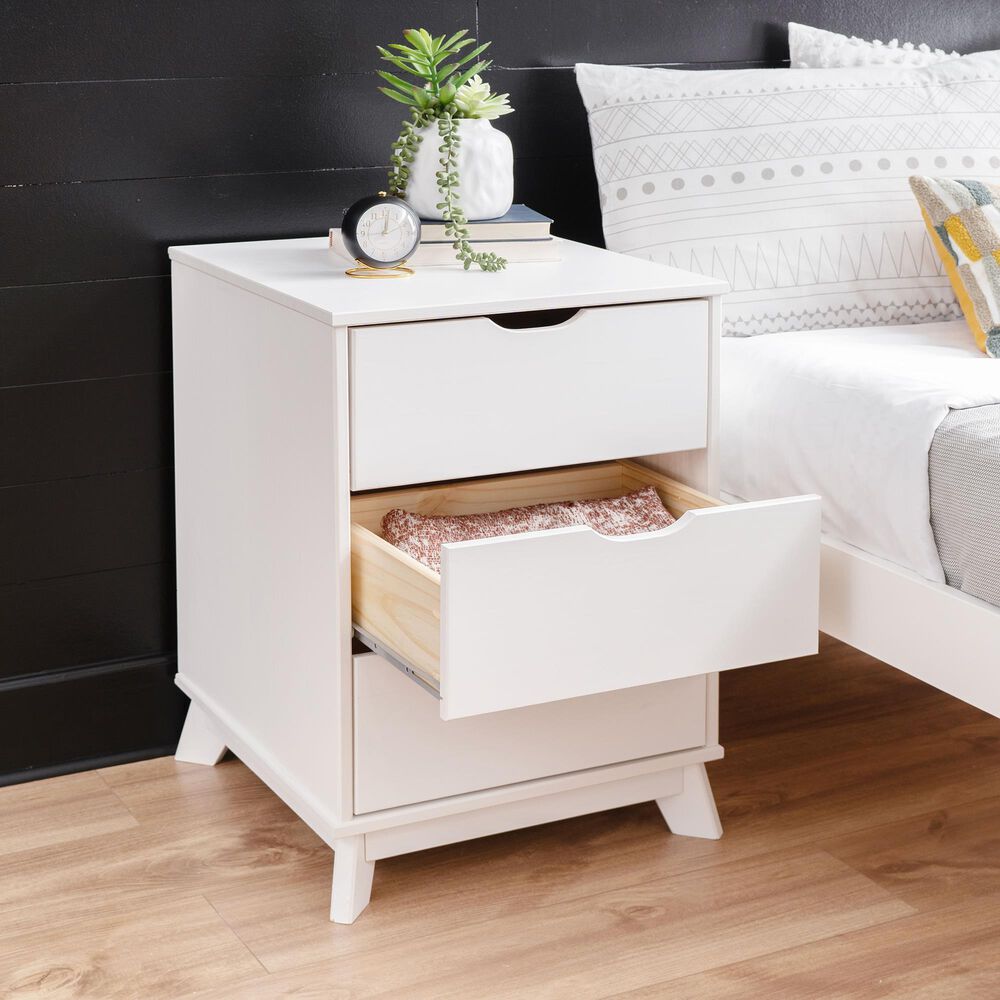Linon Home Decor Polly 3-Drawer Nightstand in White, , large
