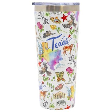 Boston International Texas State 22 Oz Tumbler in White, Blue, Yellow, Pink, Red and Green, , large
