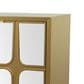 Maple and Jade 3-Door Room Cabinet with Mirrored Front in Gold, , large