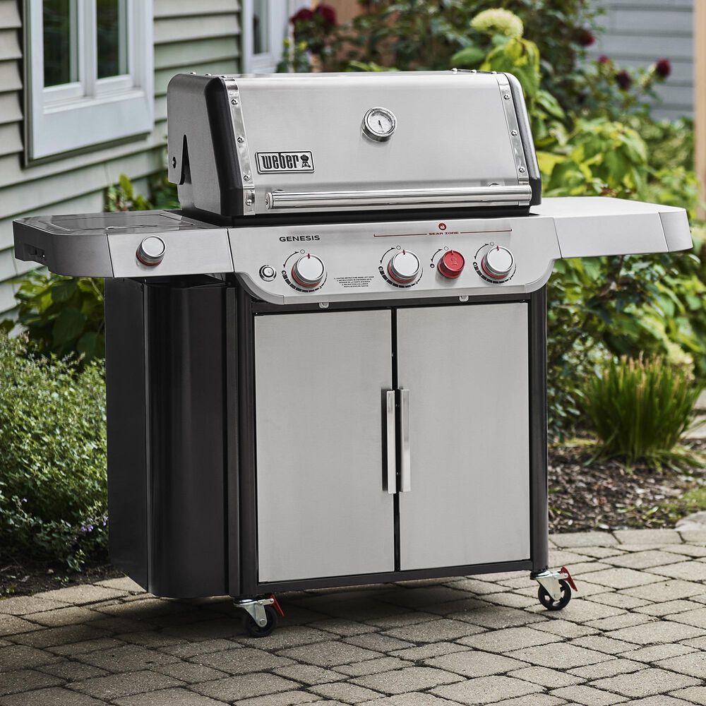 Weber Genesis S-335 Liquid Propane Gas Grill in Stainless Steel, , large